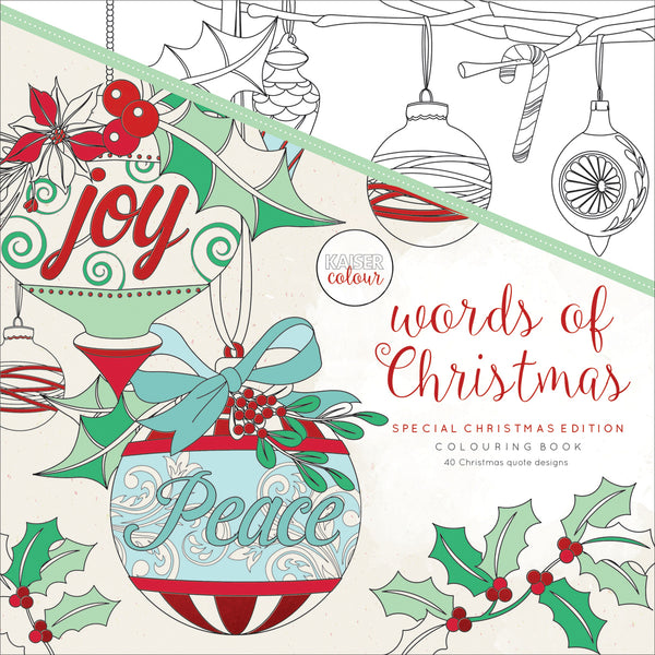 KaiserColour Perfect Bound Coloring Book 9.75"X9.75"-Words Of Christmas