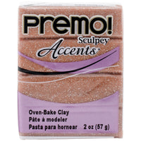 Premo Sculpey Accents Polymer Clay 2oz-Rose Gold Glitter