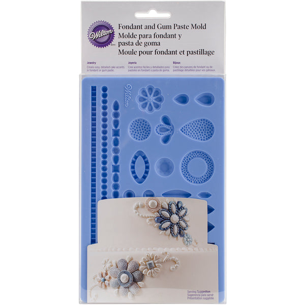 Fondant & Gum Paste Silicone Mold 5"X7.75"-Jewelry