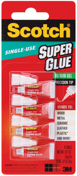 Scotch Super Glue Gel 4/Pkg-.017oz