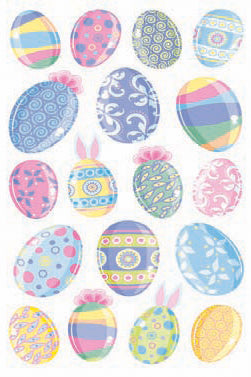 Sticko Stickers-Vellum & Glitter Multicolor Easter Eggs