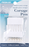 Corsage Pins 2" 12/Pkg-Pearl White