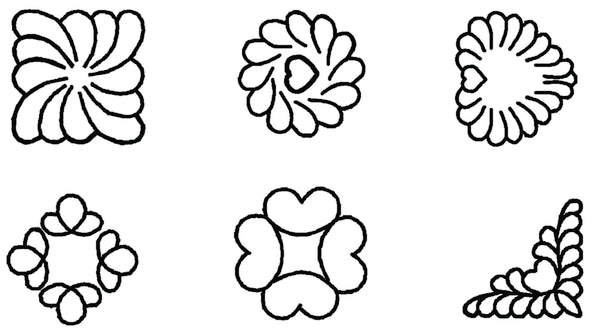 Quilt Stencils-2" Feather Mini Blocks 6"X12"