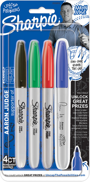 Sharpie Fine Point Permanent Markers 4/Pkg-Red, Blue, Black & Green