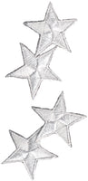 Wrights Iron-On Appliques 4/Pkg-White Stars