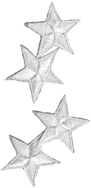 Wrights Iron-On Appliques 4/Pkg-White Stars