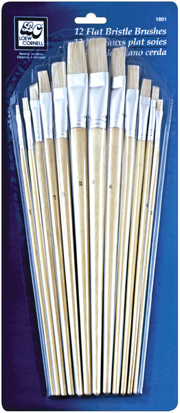 Flat Bristle Brush Set-12/Pkg