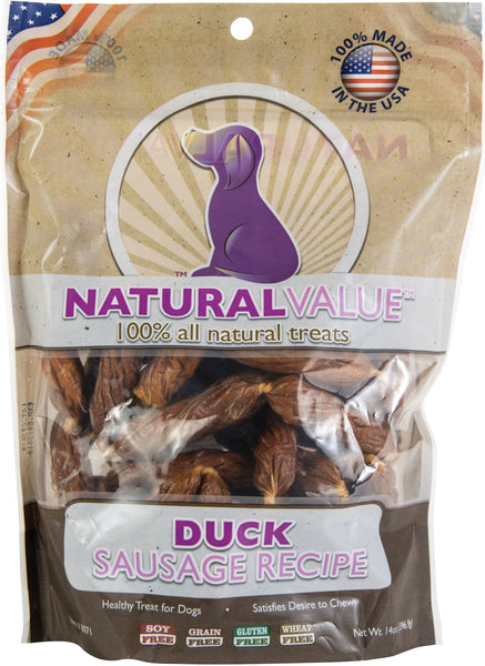 Natural Value Treats 14oz-Duck Sausages