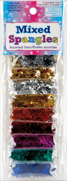Mixed Spangles 3g 9/Pkg-Assorted Stars