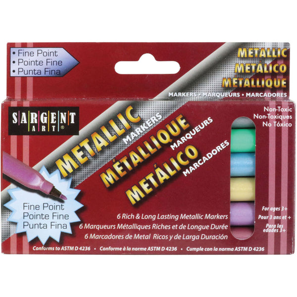 Liquid Metals Fine Point Markers 6/Pkg-