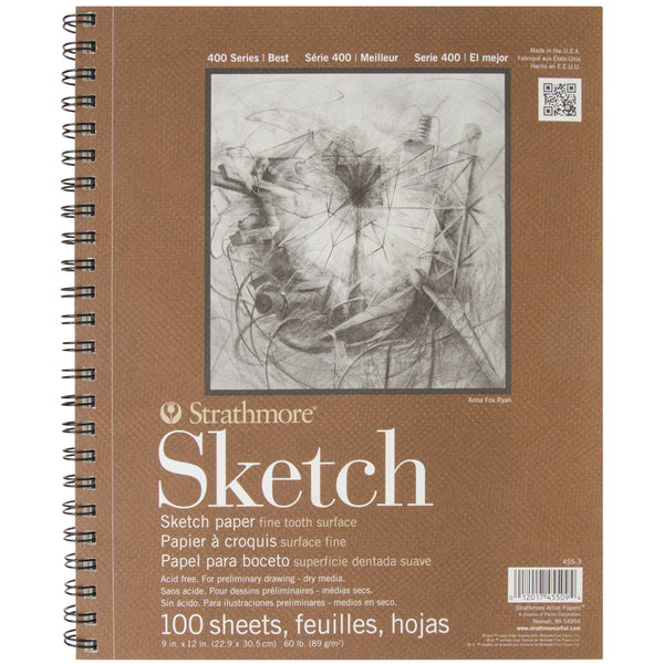 Strathmore Sketch Spiral Paper Pad 9"X12"-100 Sheets