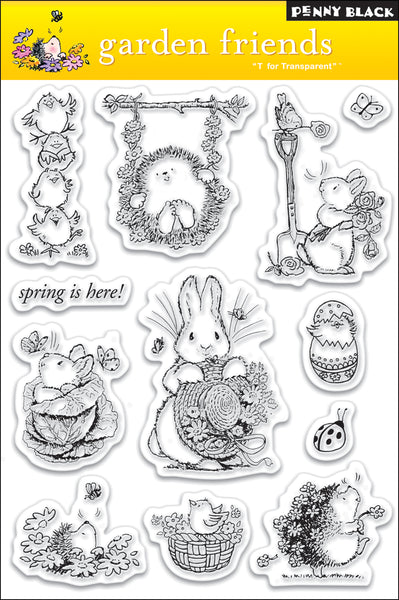 Penny Black Clear Stamps 5"X7"-Garden Friends
