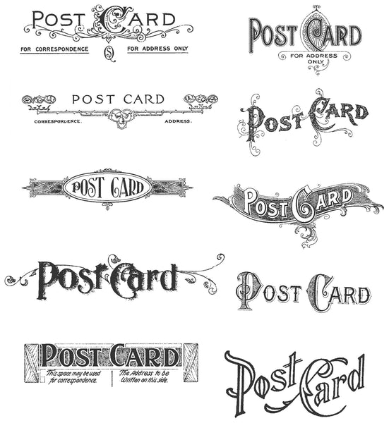Tim Holtz Cling Stamps 7"X8.5"-Postcards
