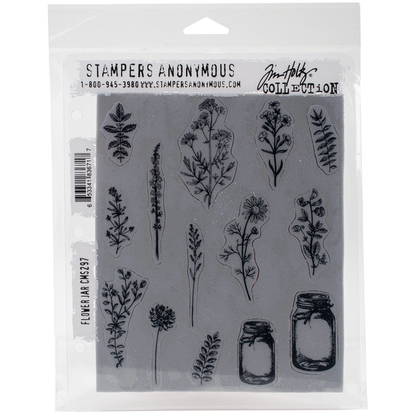 Tim Holtz Cling Stamps 7"X8.5"-Flower Jar