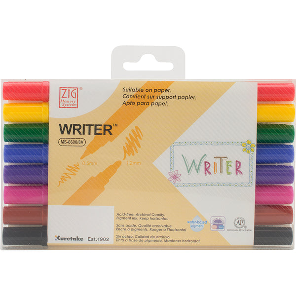 Zig Memory System Writer Dual-Tip Markers 8/Pkg-