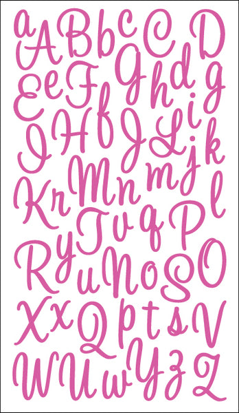 Sticko Alphabet Stickers-Sweetheart Script Small Glitter Pink