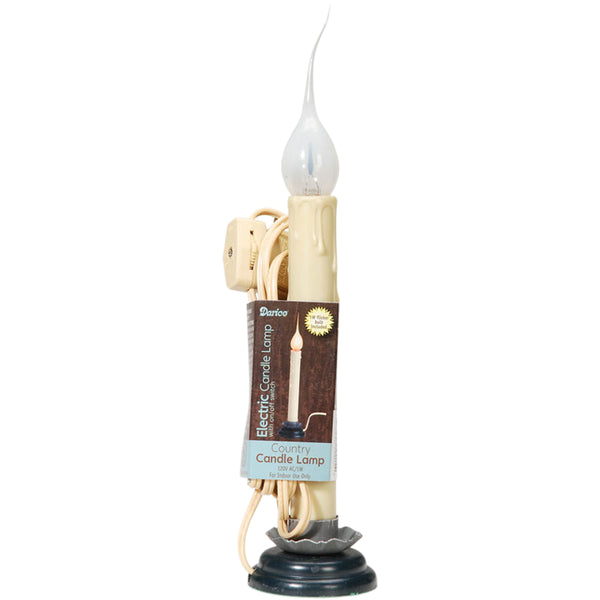 Electric Country Candle Lamp W/Flicker Bulb 10"-