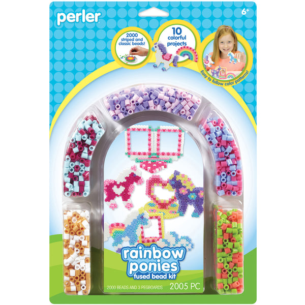 Perler Fused Bead Kit-Rainbow Pony Frames