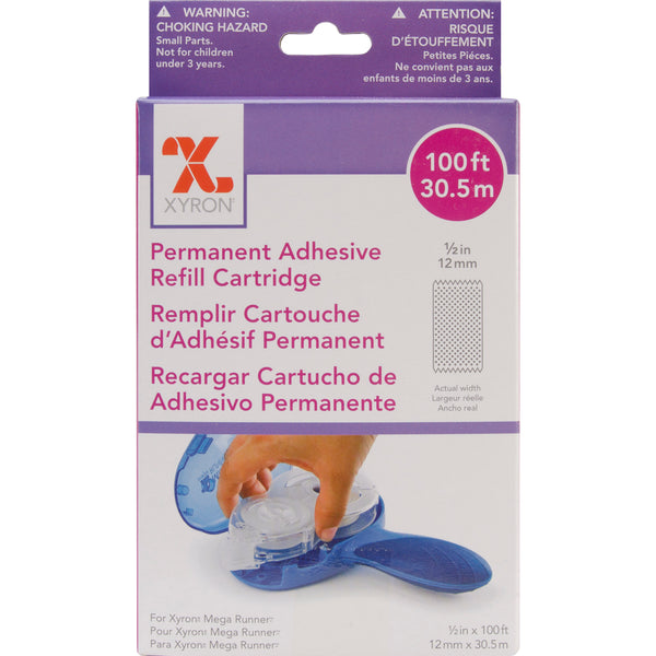 Xyron Mega Runner Permanent Adhesive Refill-.5"X100', For Use In 0701 Or 100049
