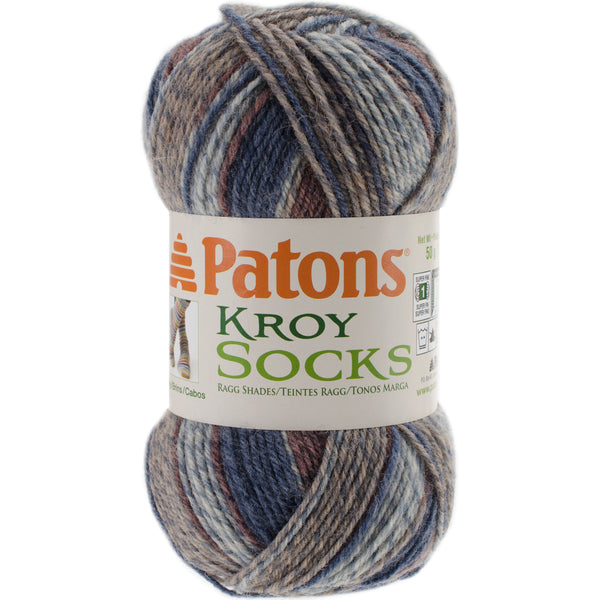 Kroy Socks Yarn-Blue Brown Marl