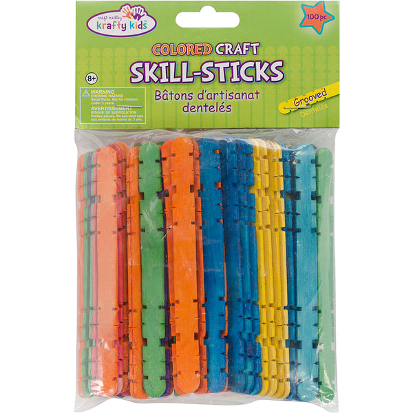 Craft Skill Sticks-Colored 4.5" 80/Pkg