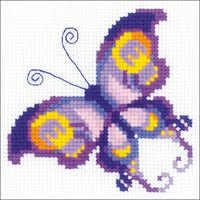 Amethyst Butterfly Counted Cross Stitch Kit-5"X5" 10 Count