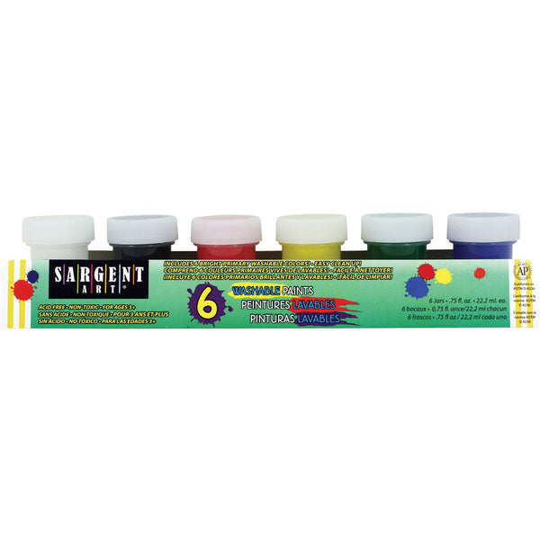 Washable Paint Set 6/Pkg-Primary
