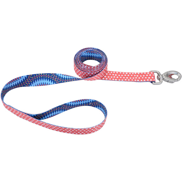 Sublime 1" Dog Leash 6'-Dots W/Blue Diamonds