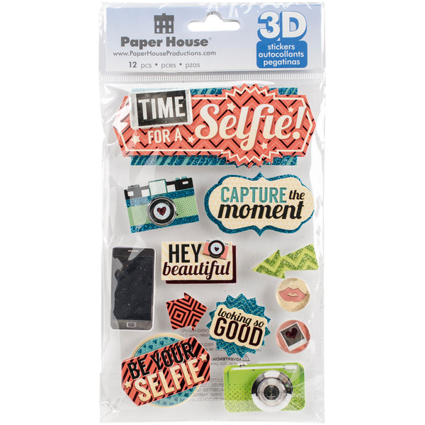 Paper House 3D Stickers 4.5"X8.5"-Time For A Selfie