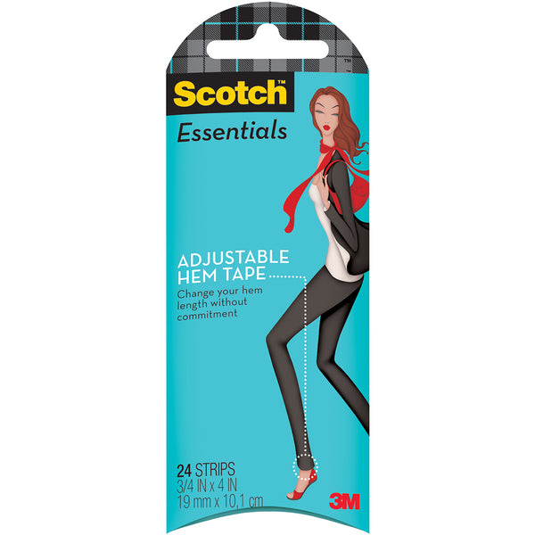 Scotch Essentials Adjustable Hem Tape-.75"X4" 24/Pkg
