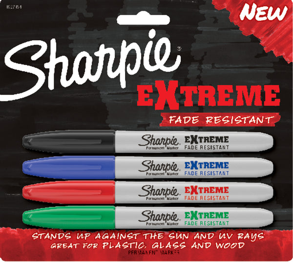 Sharpie Extreme Permanent Markers 4/Pkg-Black, Blue, Red & Green