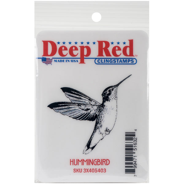 Deep Red Cling Stamp 2"X1.75"-Hummingbird