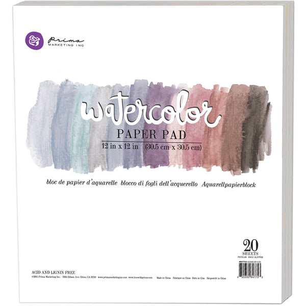 Prima Watercolor Paper Pad 12"X12" 20/Pkg-