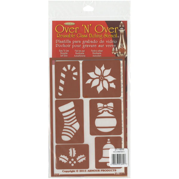 Over 'N' Over Reusable Stencils 5"X8"-Christmas 2