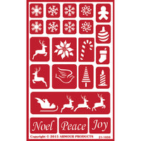 Over 'N' Over Reusable Stencils 5"X8"-Holiday Baubles