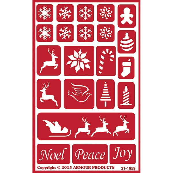 Over 'N' Over Reusable Stencils 5"X8"-Holiday Baubles
