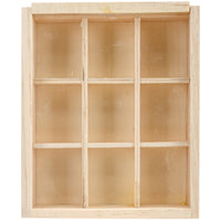 Wood Craft DIY Natural Keepsake Box W/9 Compartments-4.75"X5.75"X1"