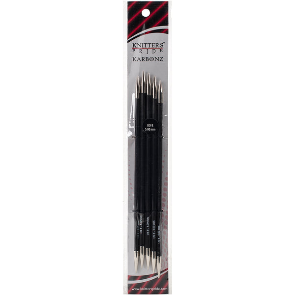 Karbonz Double Pointed Needles 8"-Size 8/5mm
