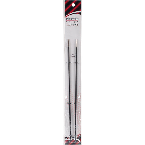 Karbonz Single Pointed Needles 10"-Size 3/3.25mm