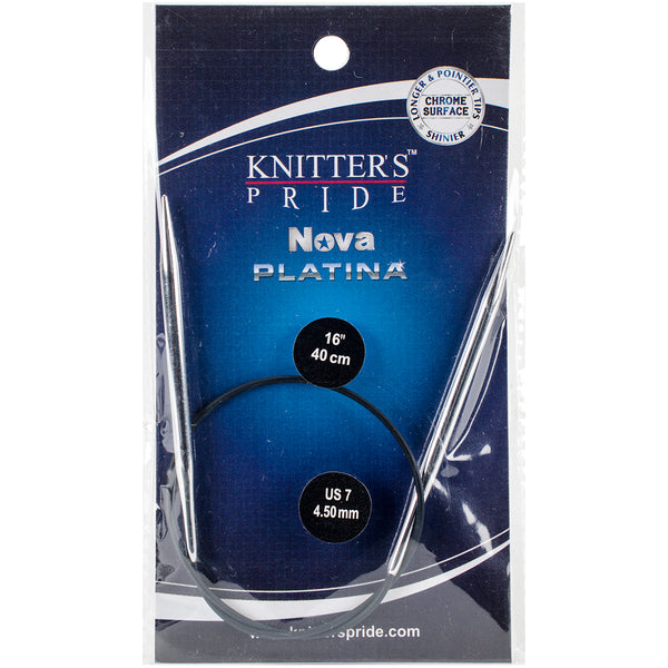 Nova Platina Fixed Circular Needles 16"-Size 7/4.5mm