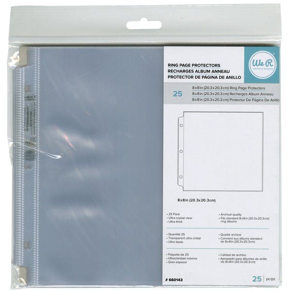 We R Ring Photo Sleeves 8"X8" 25/Pkg-Full Page