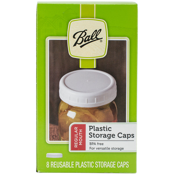 Ball Plastic Storage Caps 8/Pkg-Regular Mouth