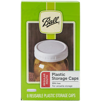Ball Plastic Storage Caps 8/Pkg-Wide Mouth