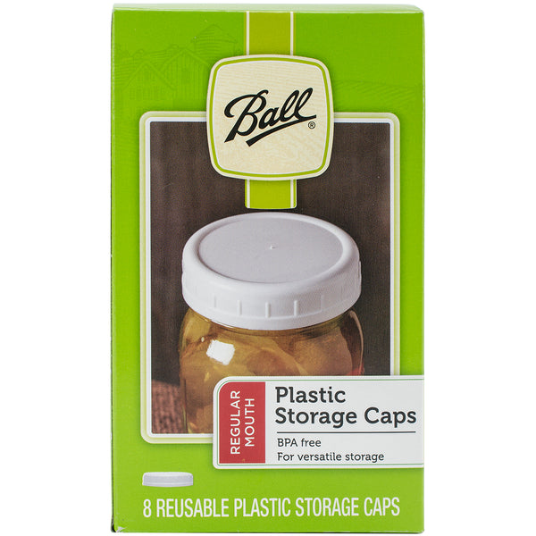 Ball Plastic Storage Caps 8/Pkg-Wide Mouth