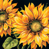 Dramatic Sunflower Needlepoint Kit-14"X14" Stitched In Wool