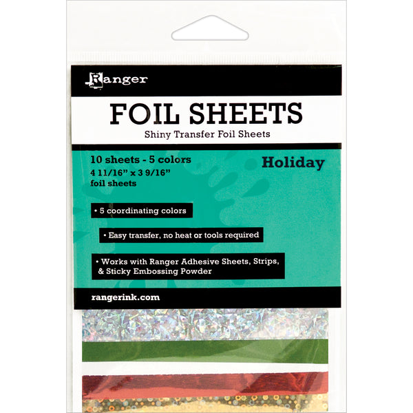 Inkssentials Foil Sheets 4.69"X3.56" 10/Pkg-Holiday 4.69"X3.56"