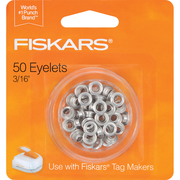 Fiskars Tag Maker Eyelets 50/Pkg-Silver 3/16"