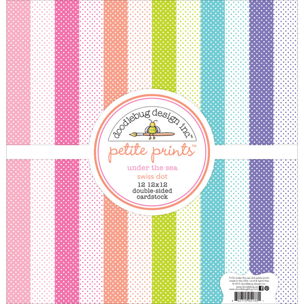 Doodlebug Petite Prints Double-Sided Cardstock 12"X12" 12/Pk-Under The Sea
