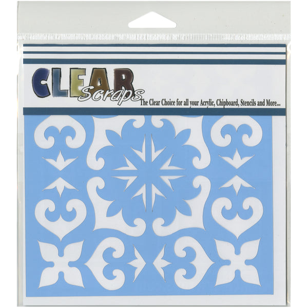 Clear Scraps Stencils 6"X6"-Mexican Tile
