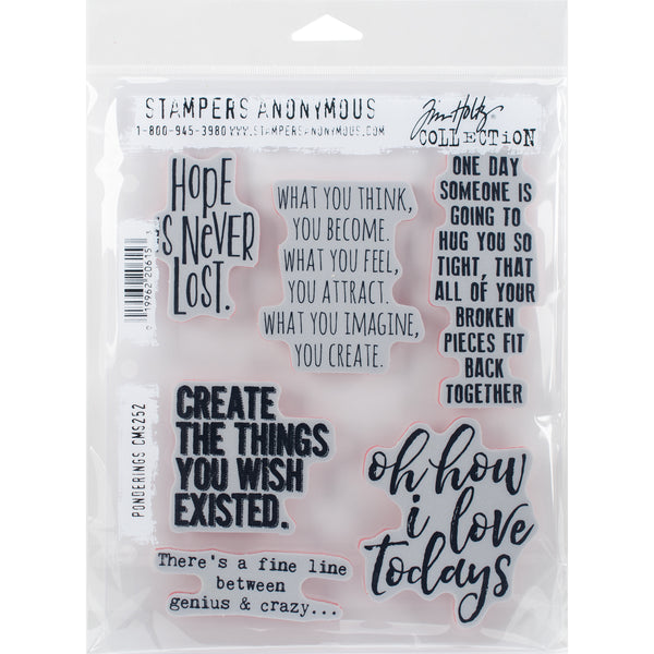 Tim Holtz Cling Stamps 7"X8.5"-Ponderings